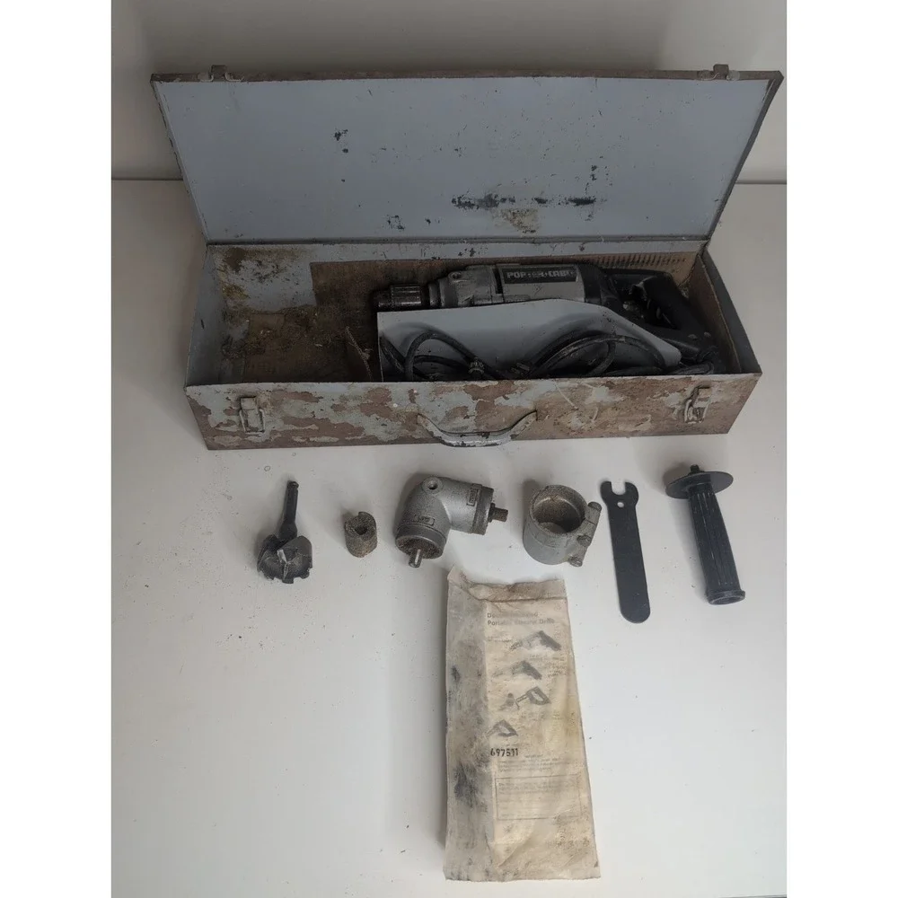 Vintage Porter Cable 7556 VSR Drill with Case, Accessories And Manual